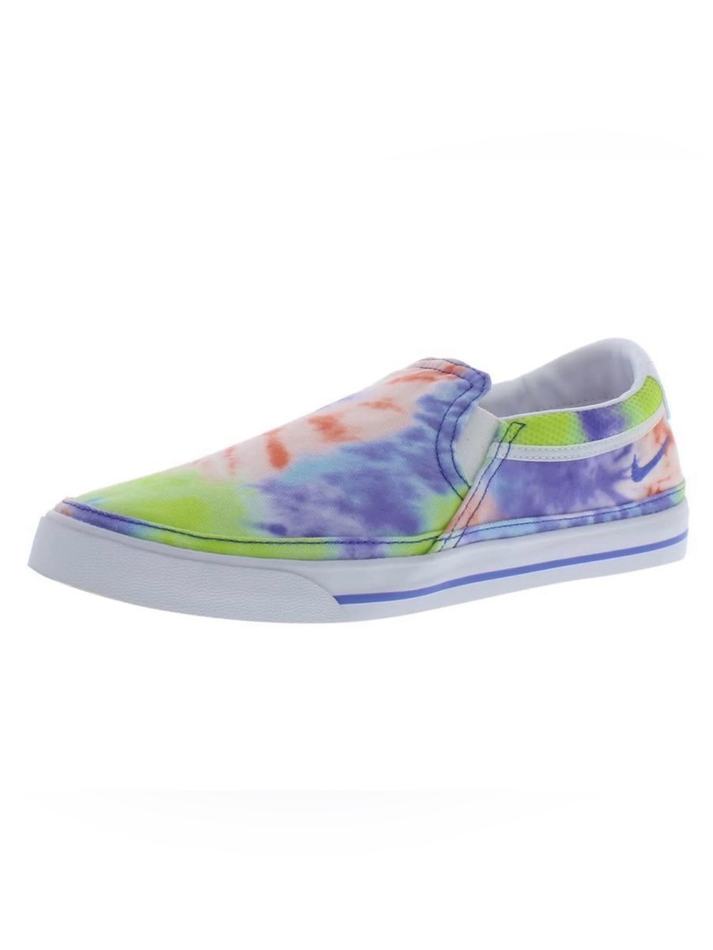 Nike Women's Slip-On Tie-Dye Sneakers - Purple, Green & Orange Size 8